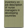 Inventory on Job Description of Nurse Managers in Developing Countries by Simon Macharia Kamau