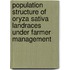 Population Structure of Oryza Sativa Landraces Under Farmer Management