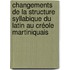 Changements de la structure syllabique du latin au créole martiniquais