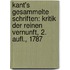 Kant's Gesammelte Schriften: Kritik Der Reinen Vernunft, 2. Aufl., 1787