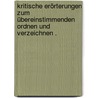 Kritische Erörterungen zum übereinstimmenden ordnen und verzeichnen . by Christoph Friedrich Johann