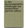 Zu Den Paroemiographen: Mitteilungen Aus Handschriften (German Edition) by Cohn Leopold