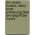Die mystik Taulers, nebst einer erörterung über den begriff der mystik