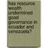 Has Resource Wealth Undermined Good Governance in Ecuador and Venezuela?