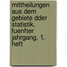 Mittheilungen aus dem Gebiete Dder Statistik, fuenfter Jahrgang, 1. Heft by Austria. Statistische Zentralkommission