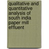 Qualitative and Quantitative analysis of South India Paper Mill Effluent door Ningombam Linthoingambi Devi