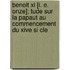 Benoit Xi [i. E. Onze]; Tude Sur La Papaut Au Commencement Du Xive Si Cle
