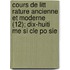 Cours de Litt Rature Ancienne Et Moderne (12); Dix-Huiti Me Si Cle Po Sie