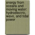 Energy from Oceans and Moving Water: Hydroelectric, Wave, and Tidal Power