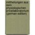Mittheilungen Aus Dem Physiologischen Privatlaboratorium (German Edition)