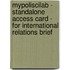 MyPoliSciLab - Standalone Access Card - for International Relations Brief
