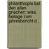 Philanthropie bei den alten Griechen: Wiss. Beilage zum Jahresbericht d .