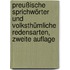 Preußische Sprichwörter und Volksthümliche Redensarten, zweite Auflage