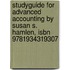 Studyguide For Advanced Accounting By Susan S. Hamlen, Isbn 9781934319307