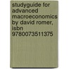 Studyguide For Advanced Macroeconomics By David Romer, Isbn 9780073511375 door Professor David Romer