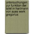 Untersuchungen Zur Funktion Der Tafel in Hartmann Von Aues Werk Gregorius