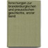Forschungen zur Brandenburgischen und Preussischen Geschichte, Erster Band