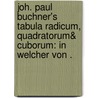 Joh. Paul Buchner's Tabula Radicum, Quadratorum& Cuborum: In welcher von . door Paul Buchner Joh.