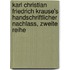 Karl Christian Friedrich Krause's handschriftlicher Nachlass, Zweite Reihe