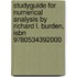 Studyguide For Numerical Analysis By Richard L. Burden, Isbn 9780534392000