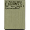 One Hundred Songs by Ten Masters: For High Voice, Volume 2 (German Edition) door Theophilus Finck Henry