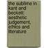 The Sublime in Kant and Beckett: Aesthetic Judgement, Ethics and Literature