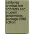 California Criminal Law Concepts and Student Powernotes Package 2012 Edition