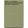 Hofrat    J.c. Schubart ökonomisch-kameralistische Schriften, nebst einem . door Von Kleefeld Johann Christian Schubart Edler
