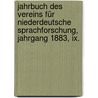 Jahrbuch Des Vereins Für Niederdeutsche Sprachforschung, Jahrgang 1883, Ix. door Verein FüR. Niederdeutsche Sprachforschung