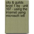 City & Guilds Level 1 Itq - Unit 107 - Using The Internet Using Microsoft Ie8