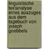 Linguistische Textanalyse Eines Auszuges Aus Dem Tagebuch Von Joseph Goebbels