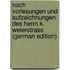 Nach Vorlesungen Und Aufzeichnungen Des Herrn K. Weierstrass (German Edition)