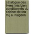 Catalogue Des Livres Très Bien Conditionnés Du Cabinet De Feu M.j.a. Naigeon