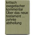 Kritisch Exegetischer Kommentar Über Das Neue Testament ... Zehnte Abtheilung