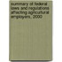 Summary of Federal Laws and Regulations Affecting Agricultural Employers, 2000