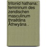 Tritonid Hathana: Femininum des zendischen Masculinum Thraêtâna Âthwyâna . door Benfey Theodor