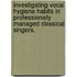 Investigating Vocal Hygiene Habits in Professionally Managed Classical Singers.