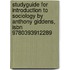 Studyguide For Introduction To Sociology By Anthony Giddens, Isbn 9780393912289
