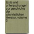 Texte und Untersuchungen zur Geschichte der altchristlichen Literatur, Volume 2