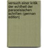 Versuch einer Kritik der Echtheit der Paracelsischen Schriften (German Edition)