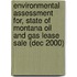 Environmental Assessment For, State of Montana Oil and Gas Lease Sale (Dec 2000)