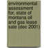 Environmental Assessment For, State of Montana Oil and Gas Lease Sale (Dec 2001)