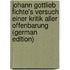 Johann Gottlieb Fichte's Versuch Einer Kritik Aller Offenbarung (German Edition)