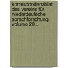 Korrespondenzblatt Des Vereins Für Niederdeutsche Sprachforschung, Volume 20... door Verein FüR. Niederdeutsche Sprachforschung