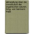 Abhandlung über die Constitution der organischen Säuren. Hrsg. von Hermann Kopp