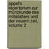 Appel's Repertorium Zur Münzkunde Des Mittelalters Und Der Neuern Zeit, Volume 2