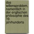 Das Willensproblem, namentlich in der englischen Philosophie des 19. Jahrhunderts