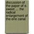 Discussion of the Paper of E. Sweet ... the Radical Enlargement of the Erie Canal