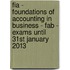 Fia - Foundations Of Accounting In Business - Fab - Exams Until 31st January 2013