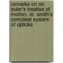 Remarks on Mr. Euler's Treatise of Motion, Dr. Smith's Compleat System of Opticks